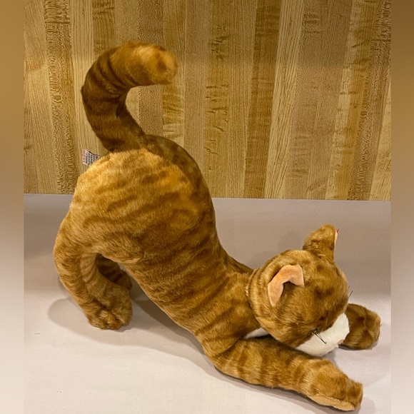TY Classic Stretch Tabby Cat 1999 Stuffed Animal Plush Toy Ginger